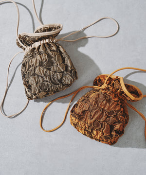 ボタニカル柄シアー巾着バッグ/BA-198