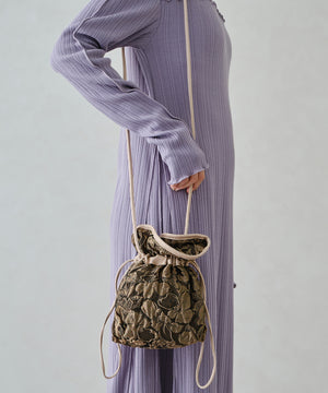 ボタニカル柄シアー巾着バッグ/BA-198