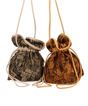 ボタニカル柄シアー巾着バッグ/BA-198