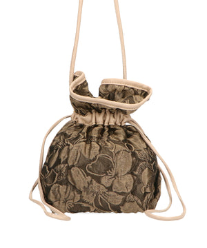 ボタニカル柄シアー巾着バッグ/BA-198