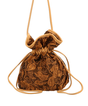 ボタニカル柄シアー巾着バッグ/BA-198