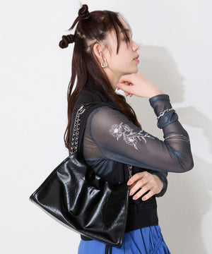 ソフトレザースクエアハンドバッグ/BA-250