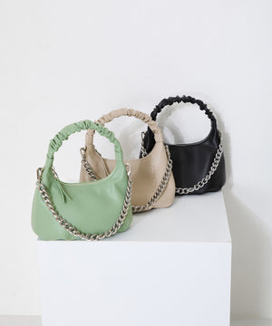 ギャザーハンドチェーン付きバッグ/BA-251