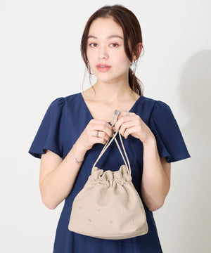 ビジュー巾着バッグ/BA-258