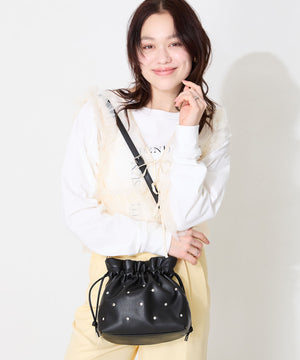 ビジュー巾着バッグ/BA-258