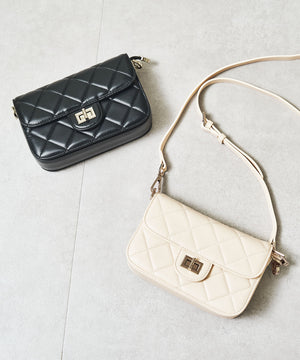 キルティングボックスショルダーバッグ/BA-262