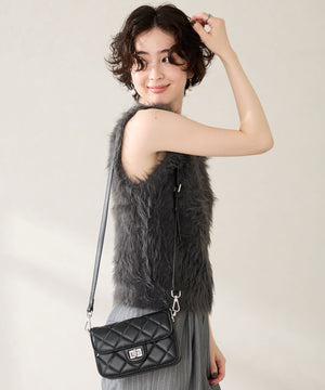 キルティングボックスショルダーバッグ/BA-262