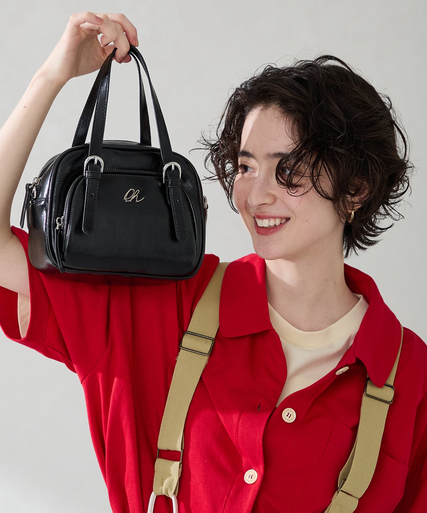 シルバーロゴモチーフボストンバッグ/BA-265