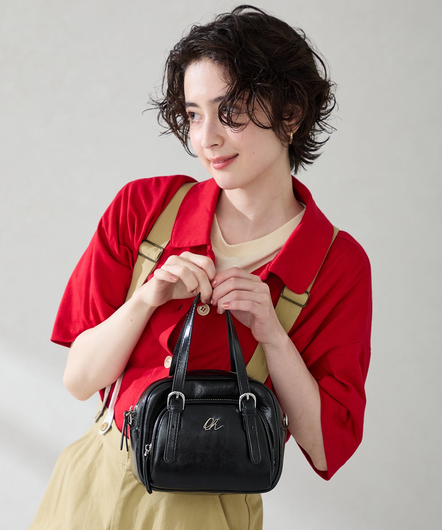 シルバーロゴモチーフボストンバッグ/BA-265