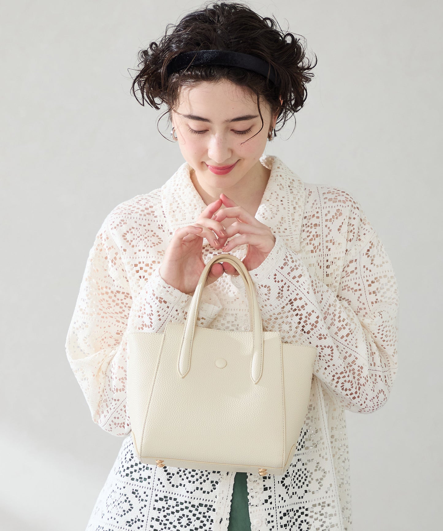 ボタンモチーフハンドバッグ/BA-266