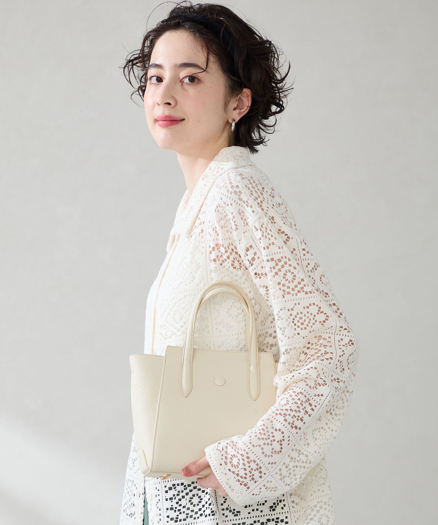 ボタンモチーフハンドバッグ/BA-266