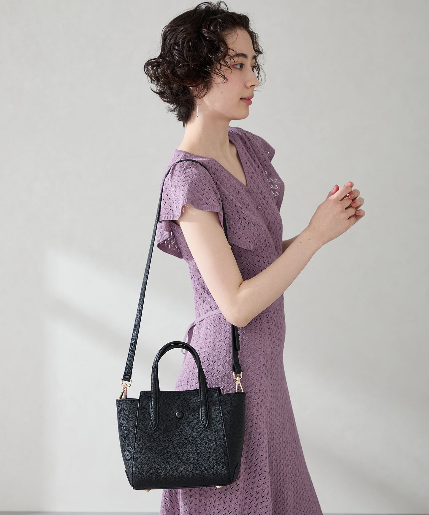 ボタンモチーフハンドバッグ/BA-266