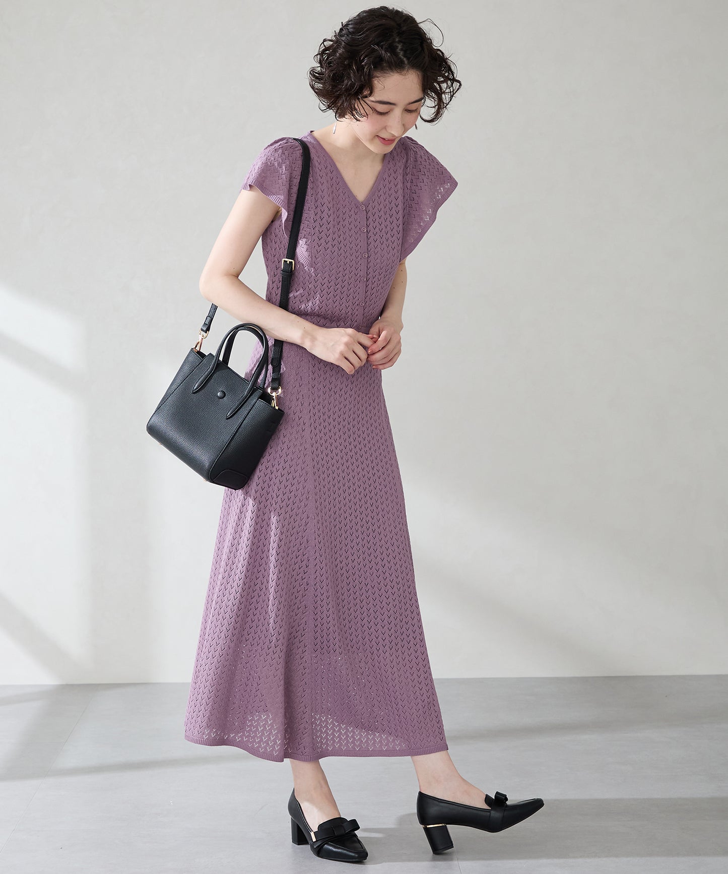 ボタンモチーフハンドバッグ/BA-266