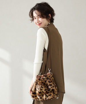 フェイクファー巾着バッグ/BA-269