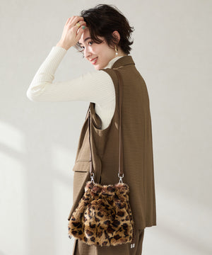 フェイクファー巾着バッグ/BA-269