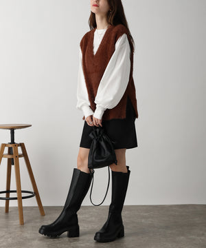 フェザーヤーンVネックベスト/AC3325