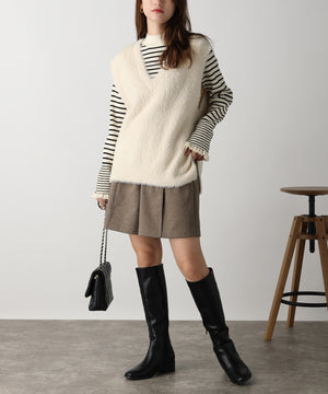 フェザーヤーンVネックベスト/AC3325