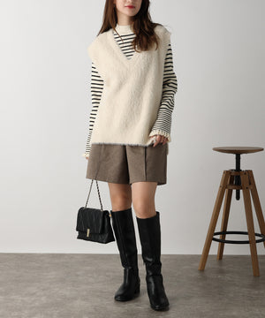 フェザーヤーンVネックベスト/AC3325