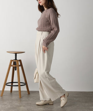 金ボタン付きケーブルラグランニット/AC3201