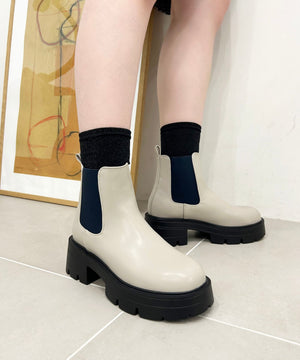 厚底ヒールサイドゴアブーツ/41410