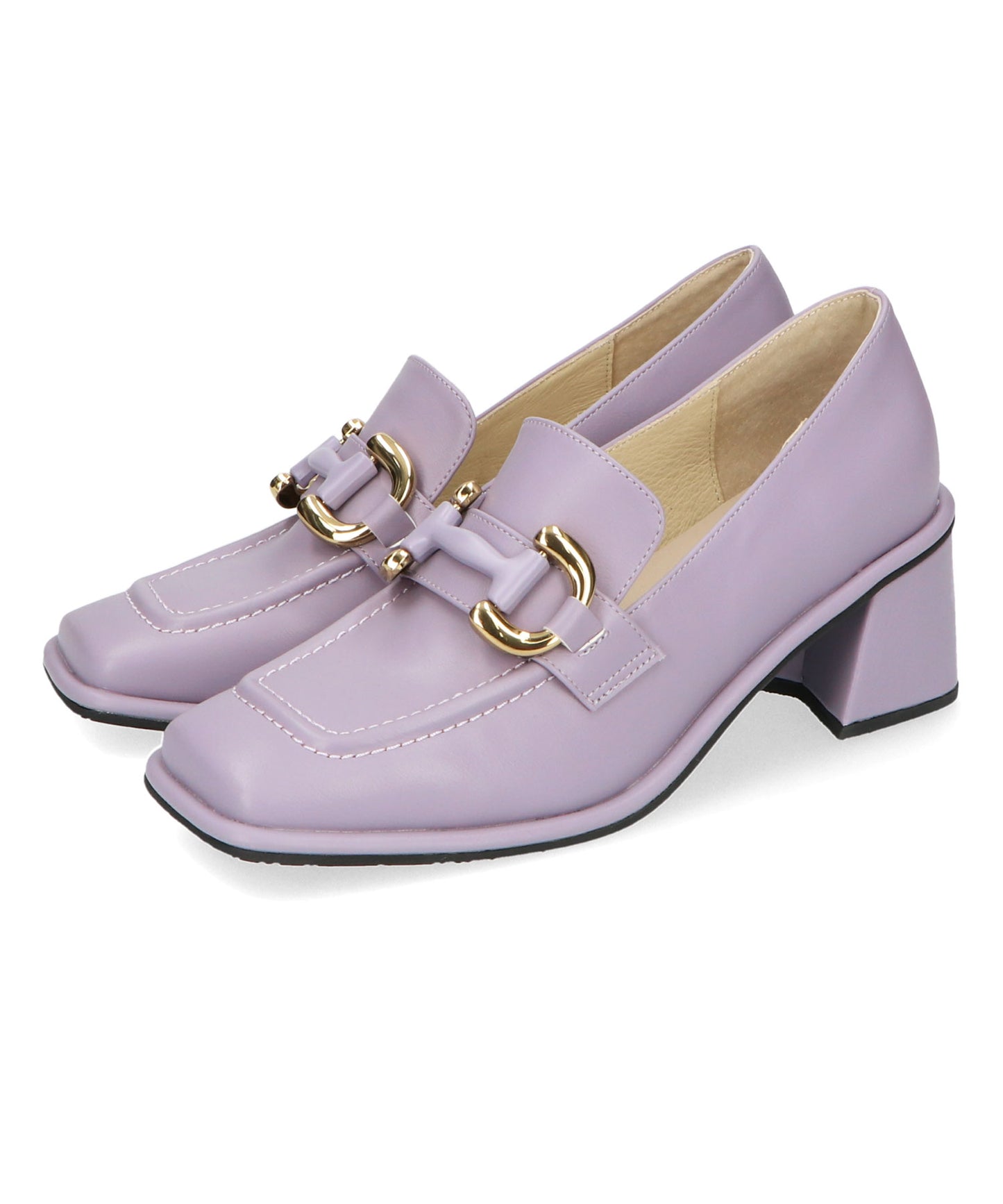 ワイドスクエアトゥヒールローファー/31120