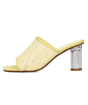 クリアヒールレースミュールサンダル/31205