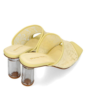 クリアヒールレースミュールサンダル/31205