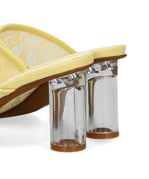 クリアヒールレースミュールサンダル/31205