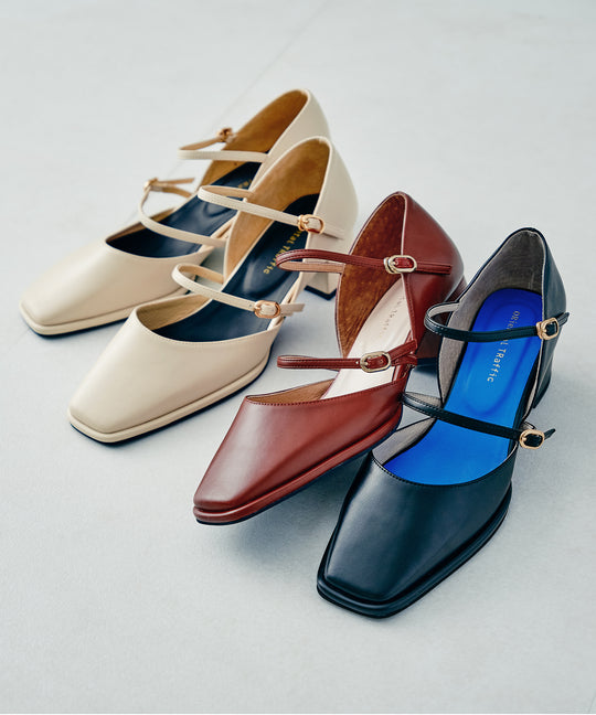 ダブルストラップヒールパンプス/31308