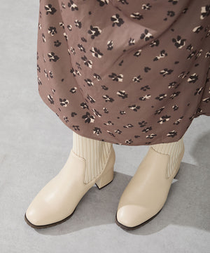 スクエアトゥニットヒールブーツ/31403