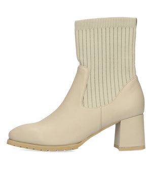 スクエアトゥニットヒールブーツ/31403