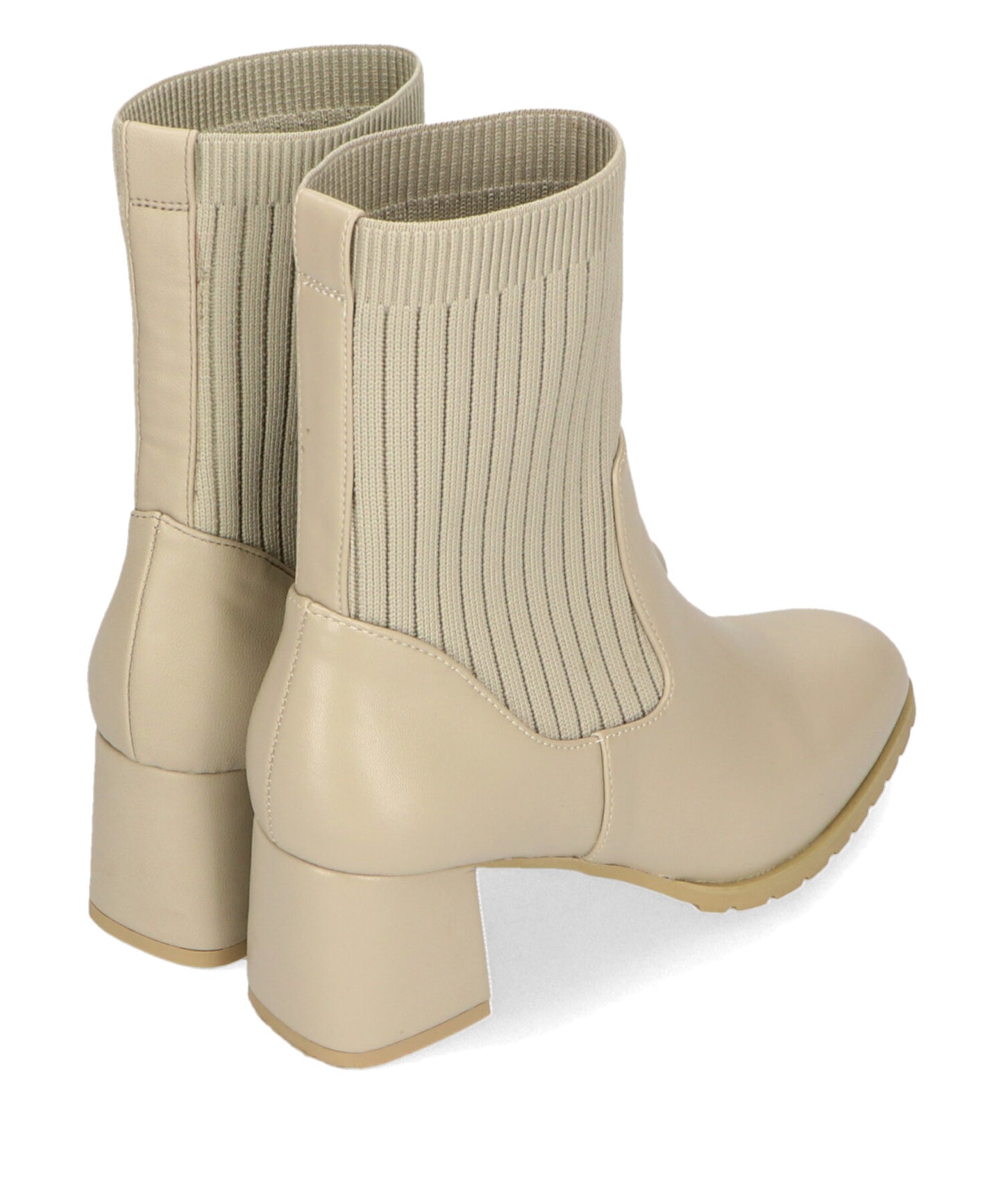 スクエアトゥニットヒールブーツ/31403