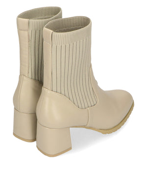 スクエアトゥニットヒールブーツ/31403