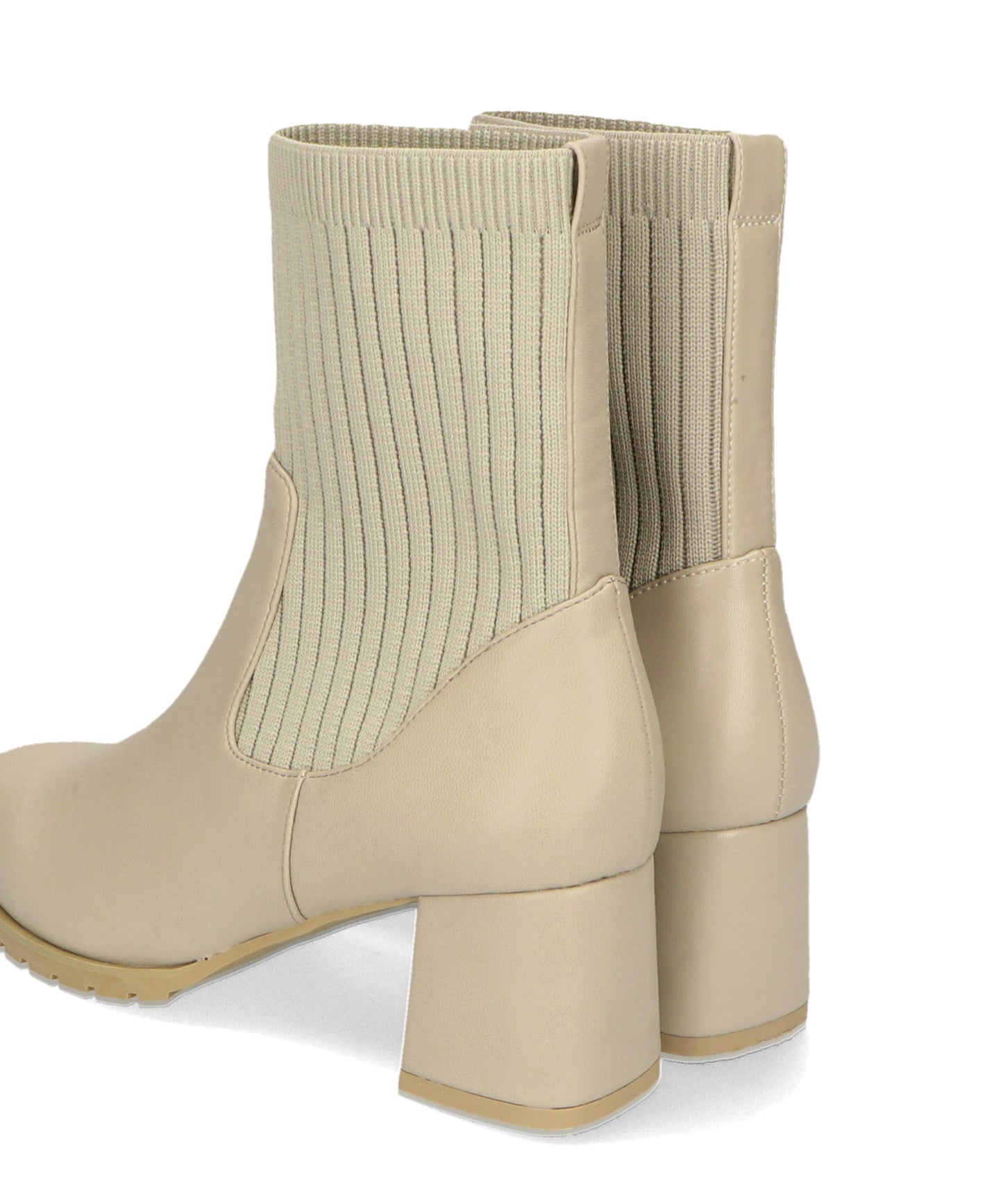 スクエアトゥニットヒールブーツ/31403