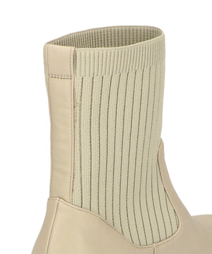 スクエアトゥニットヒールブーツ/31403