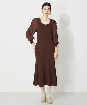 スクエアトゥニットヒールブーツ/31403