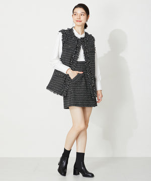 スクエアトゥニットヒールブーツ/31403