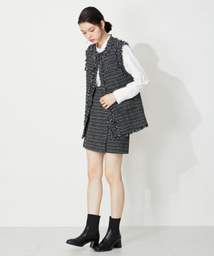 スクエアトゥニットヒールブーツ/31403