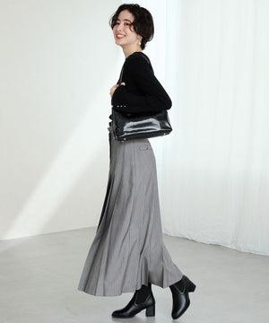 スクエアトゥニットヒールブーツ/31403