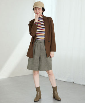 スクエアトゥニットヒールブーツ/31403