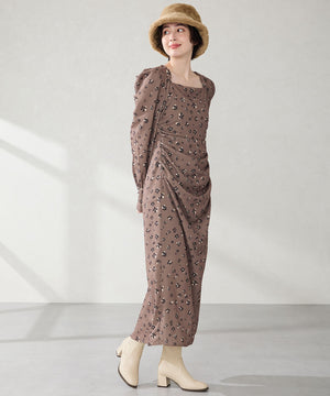 スクエアトゥニットヒールブーツ/31403