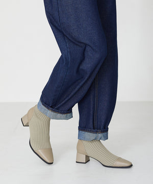 切替ニットヒールブーツ/31407