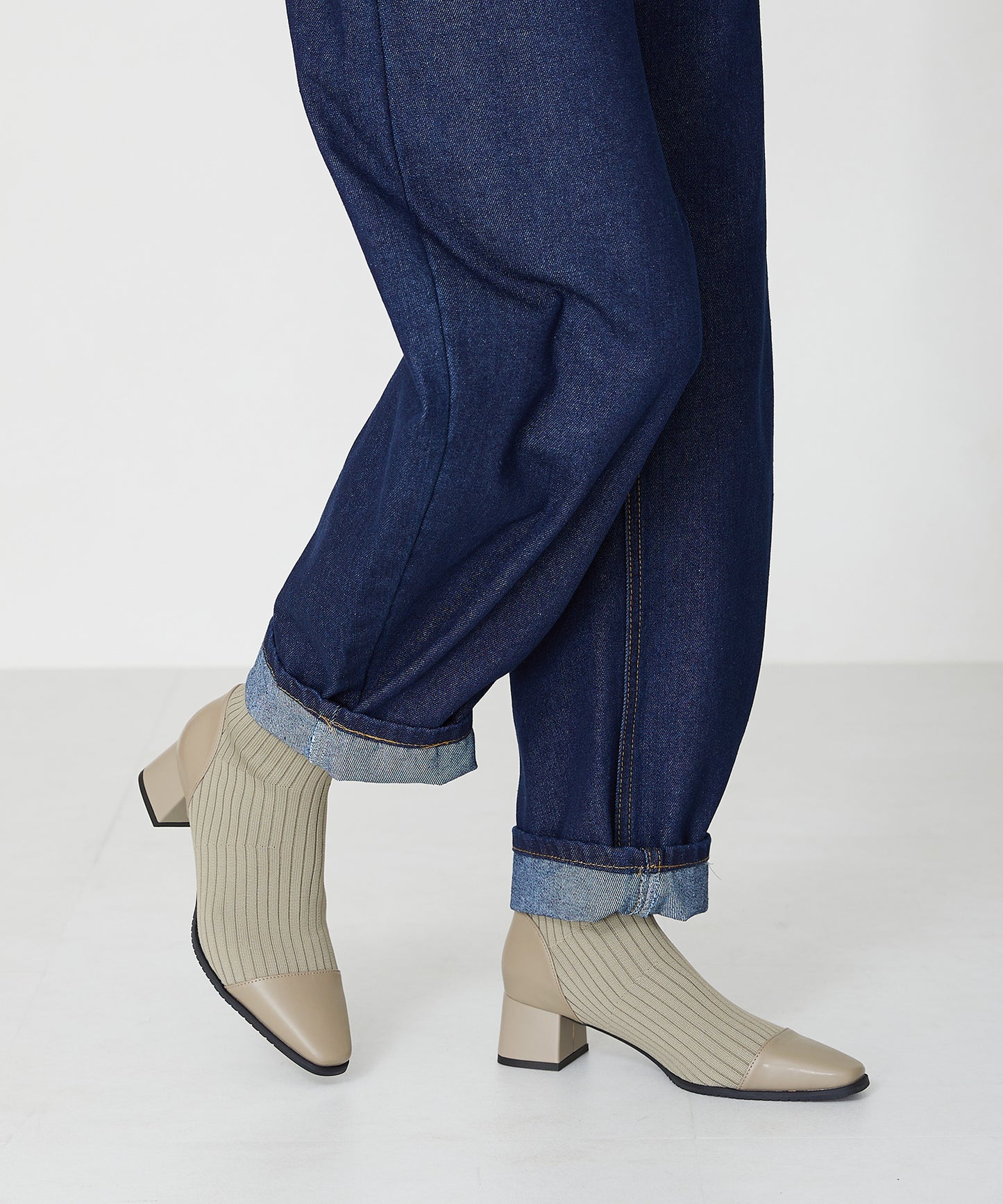 切替ニットヒールブーツ/31407