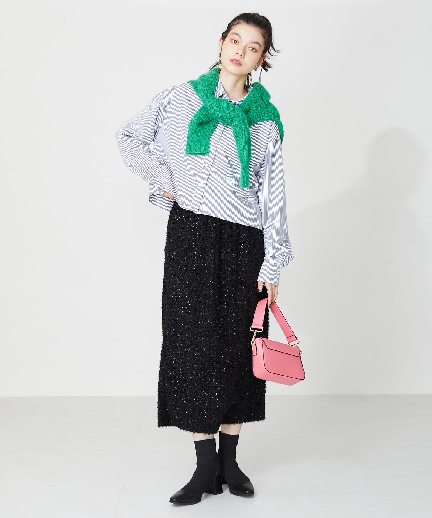 切替ニットヒールブーツ/31407