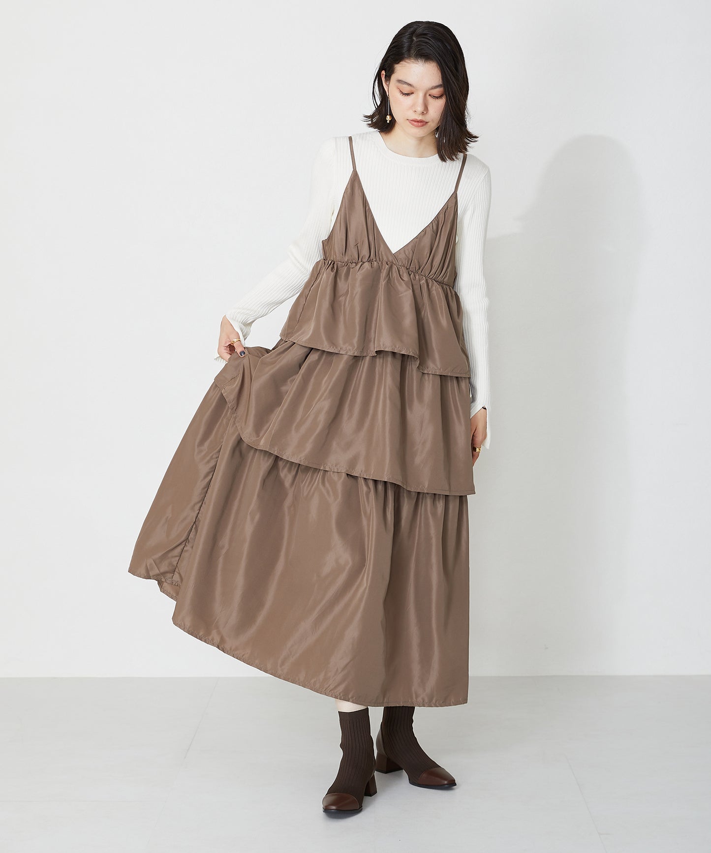 切替ニットヒールブーツ/31407