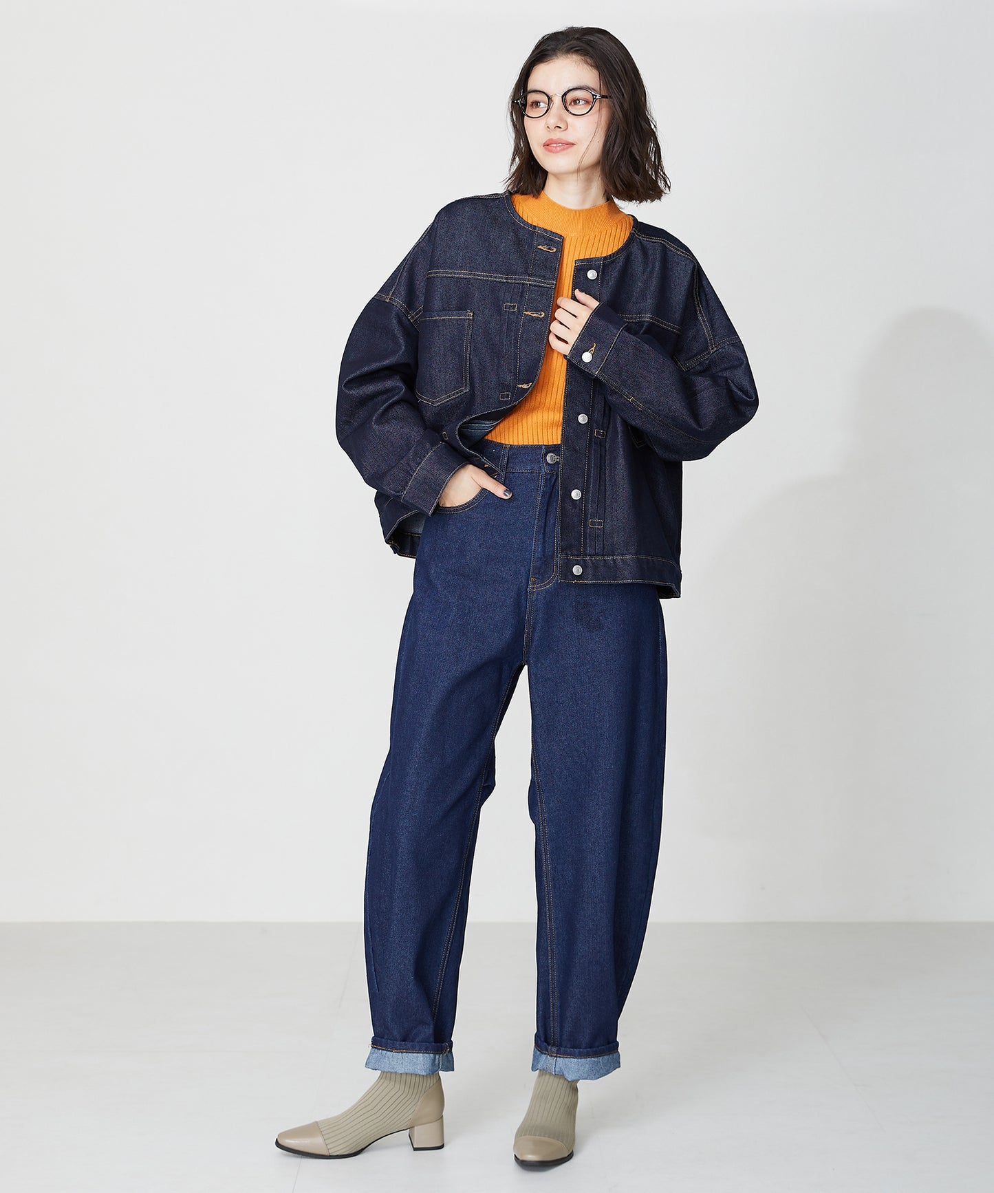 切替ニットヒールブーツ/31407