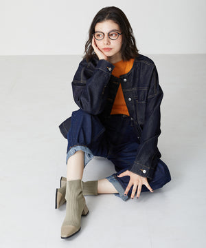 切替ニットヒールブーツ/31407