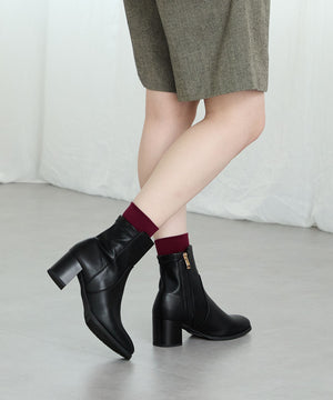 【新色追加】チャンキーヒールミドルブーツ/31408
