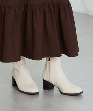 【新色追加】チャンキーヒールミドルブーツ/31408