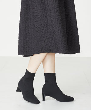 プレートヒールニットブーツ/31422